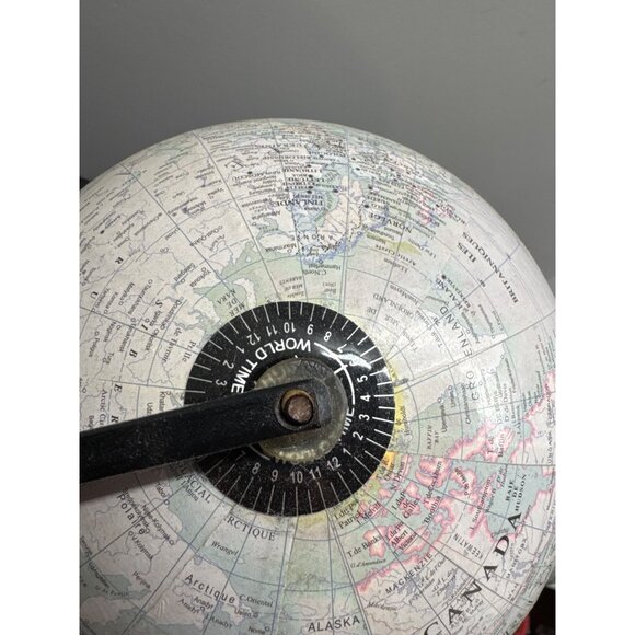 Vintage Globe Terrestre Geographes - Editures Paris France With Metal Stand - Picture 7 of 10